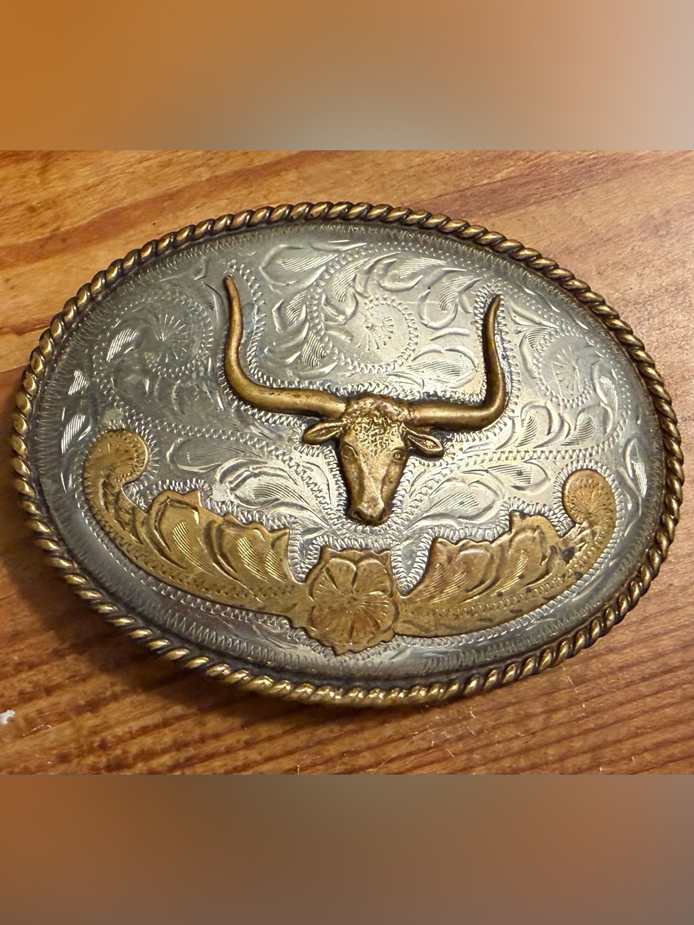 Cody James Western Longhorn Bull Oval Belt Buckle